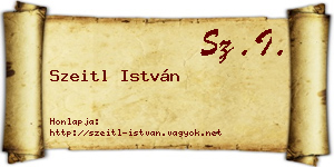 Szeitl István névjegykártya